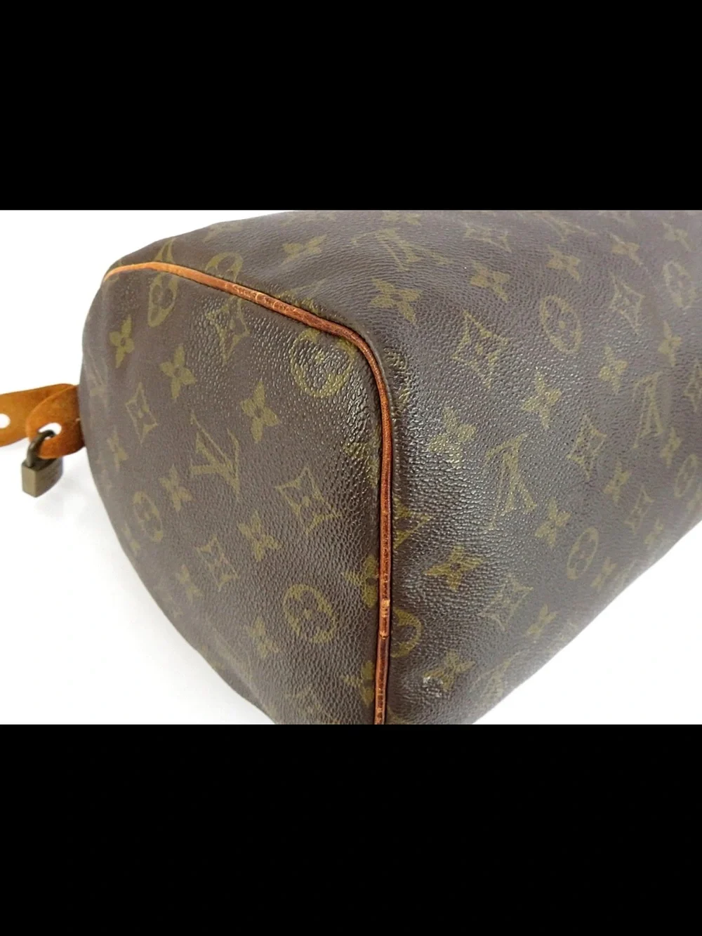 Louis Vuitton Brown Monogram Canvas Satchel with Tan Leather Trim